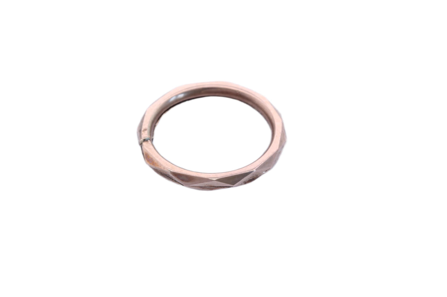 Antique 9ct Rose Gold Faceted Split Ring, c.1860