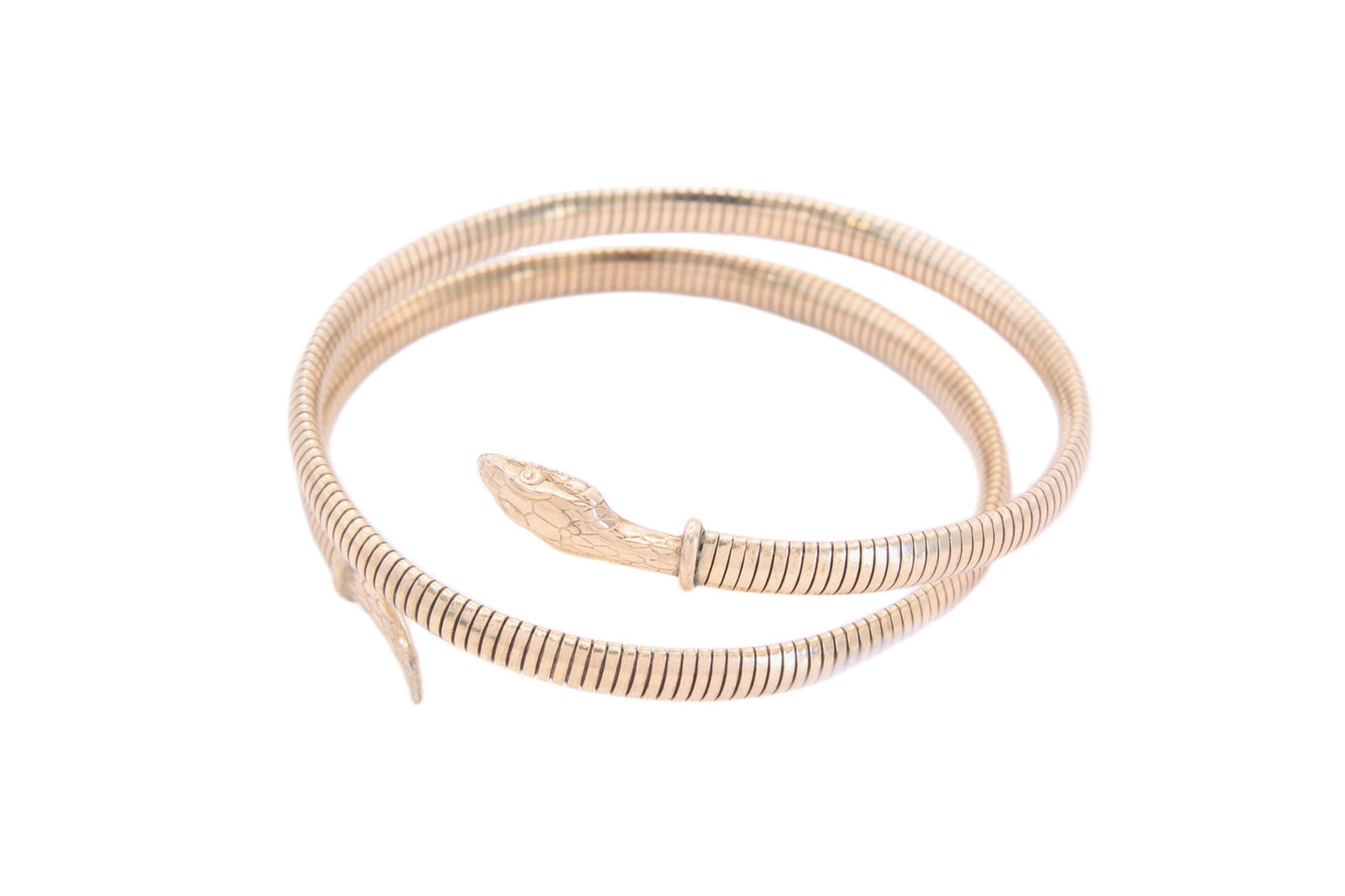 Antique Rolled Gold Expandable Snake Bangle, c.1920