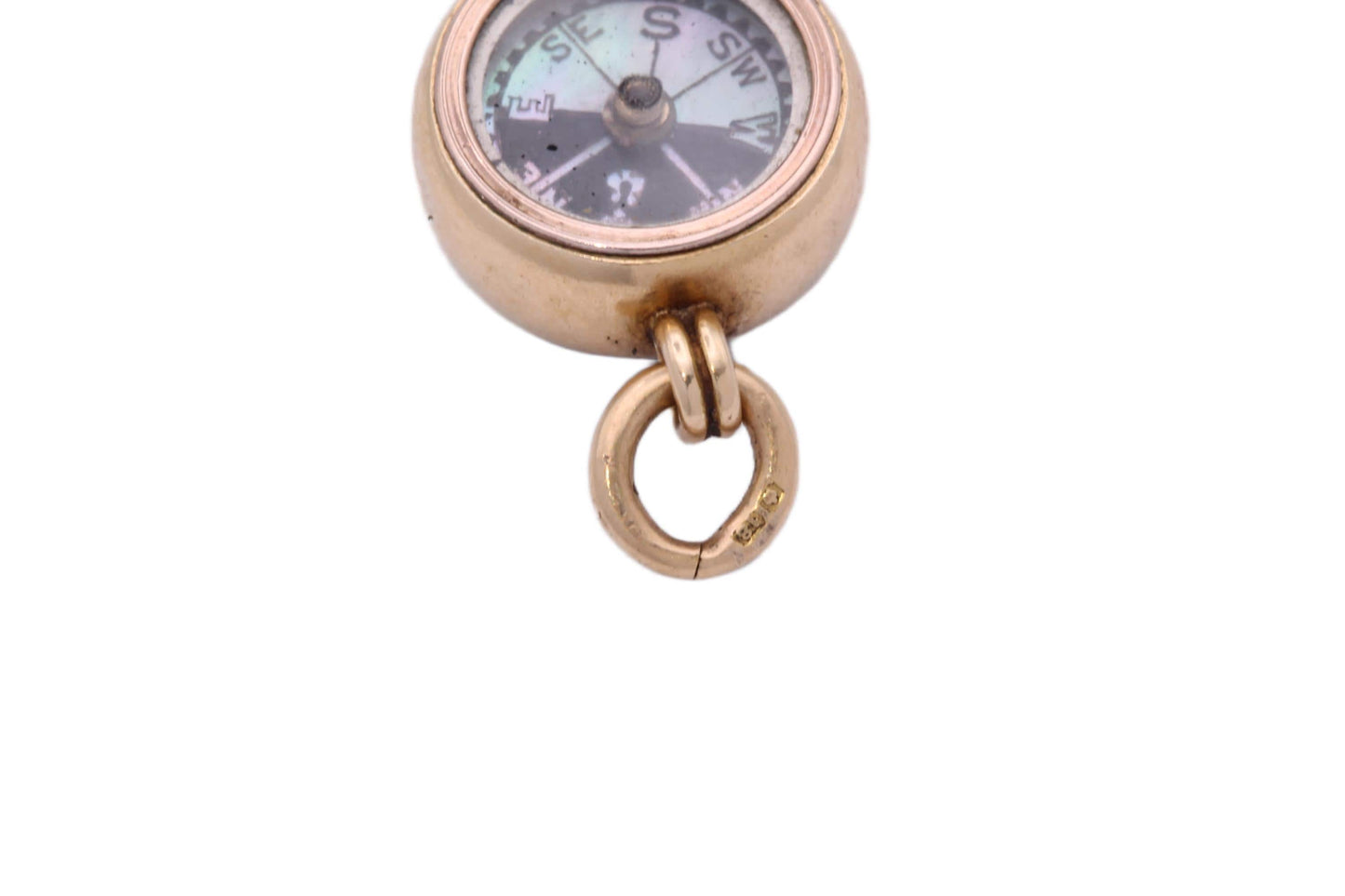 Antique 18ct Gold Bloodstone Compass Pendant, 1903