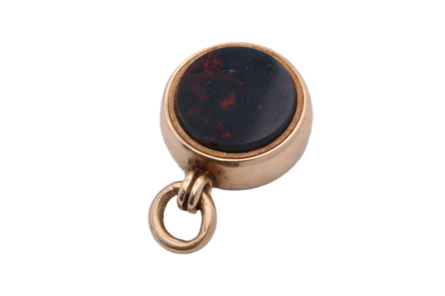 Antique 18ct Gold Bloodstone Compass Pendant, 1903