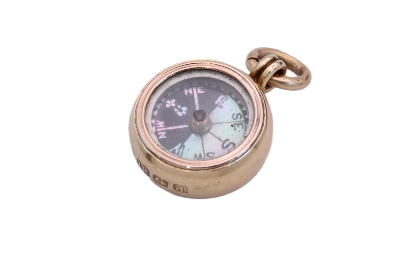 Antique 18ct Gold Bloodstone Compass Pendant, 1903