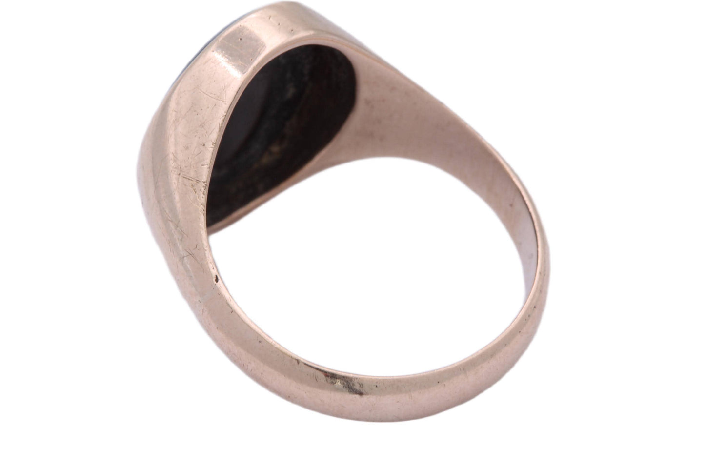 Antique 14ct Gold Sardonyx Intaglio Coat Of Arms Signet Ring