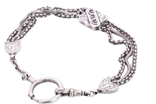 Antique Sterling Silver Albertina Bracelet, 1885