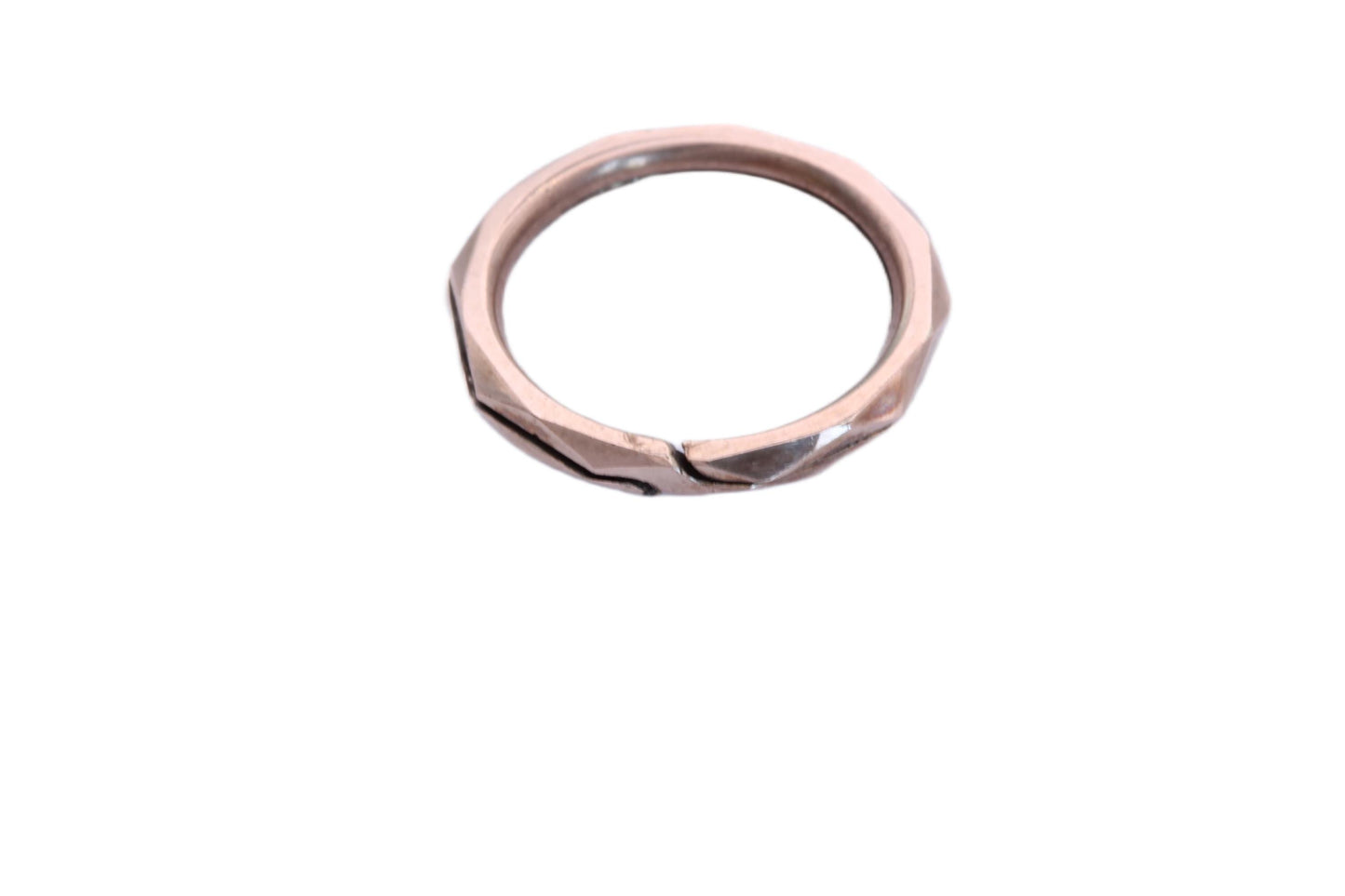 Antique 9ct Rose Gold Faceted Split Ring, c.1860