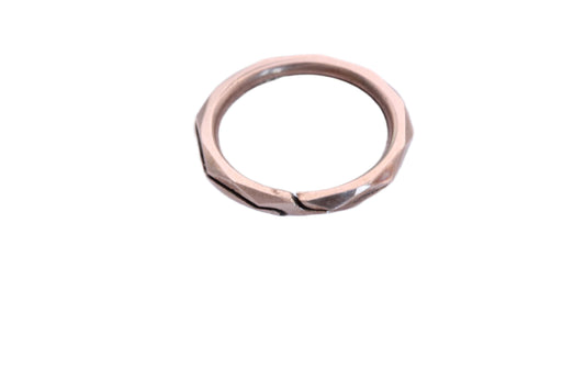 Antique 9ct Rose Gold Faceted Split Ring, c.1860