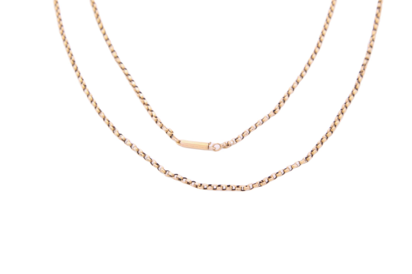 Antique Edwardian 9ct Gold Belcher Link Necklace, c.1901