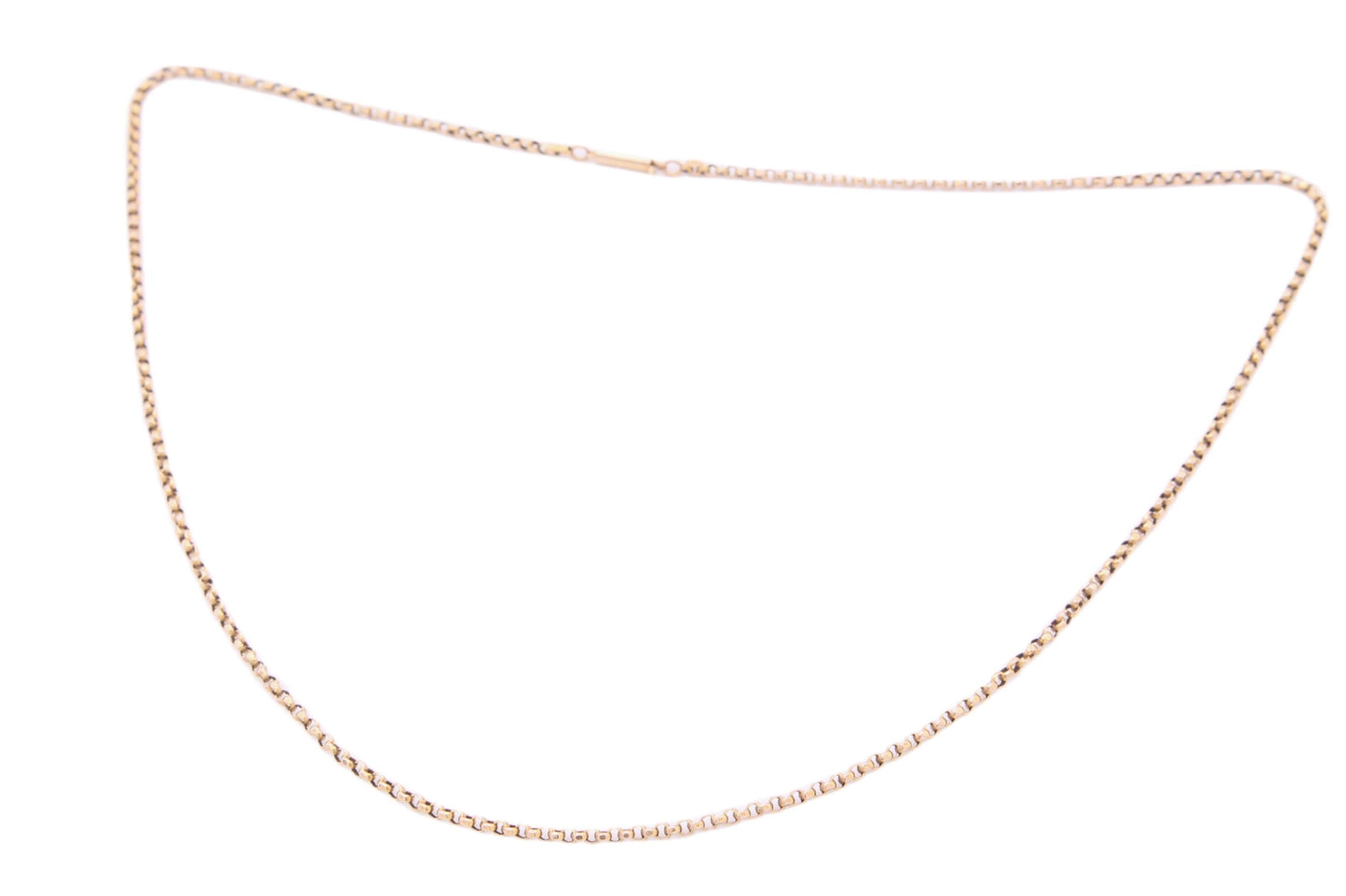 Antique Edwardian 9ct Gold Belcher Link Necklace, c.1901