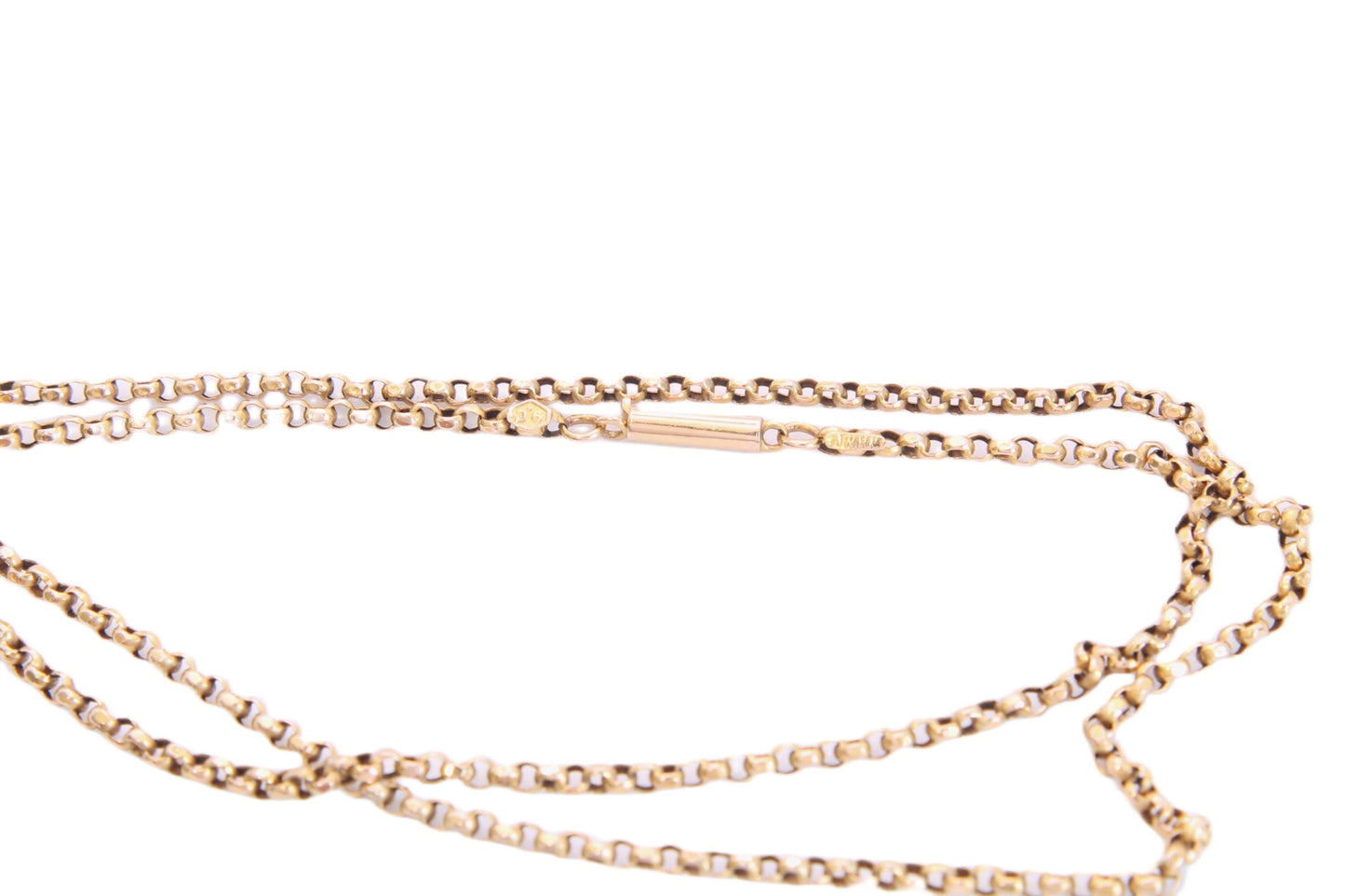 Antique Edwardian 9ct Gold Belcher Link Necklace, c.1901