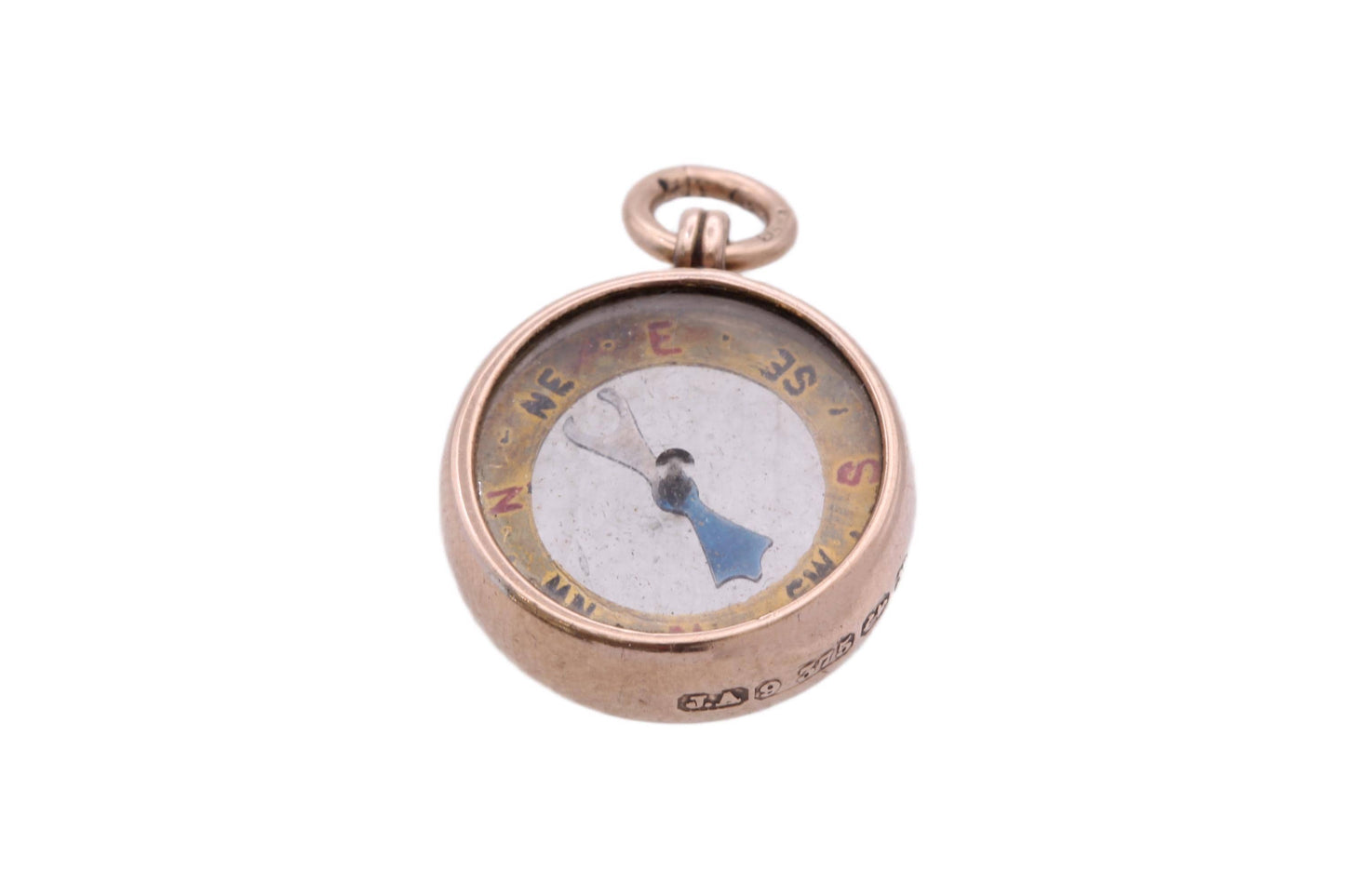 Antique 9ct Gold Compass Pendant, 1897