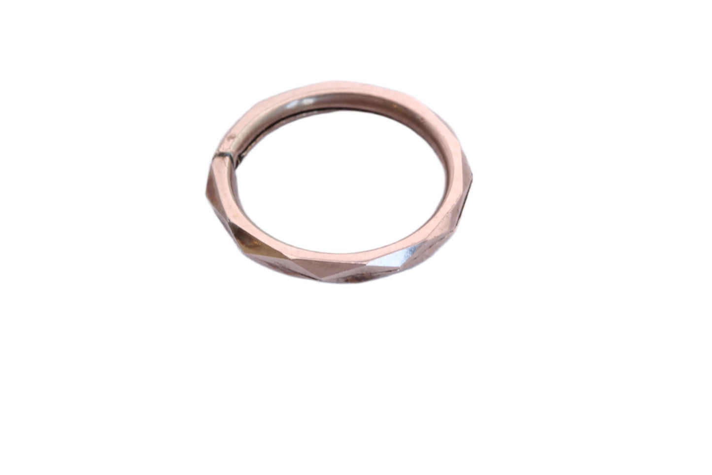 Antique 9ct Rose Gold Faceted Split Ring, c.1860