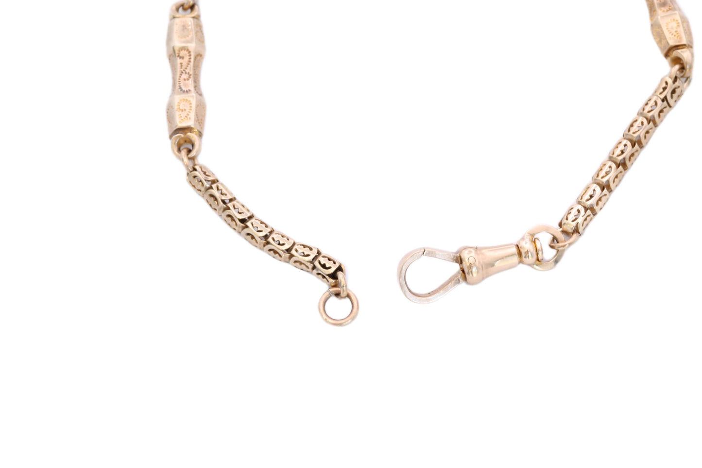 Antique 9ct Yellow Gold Fancy Pierced Link Bracelet, 7.75"