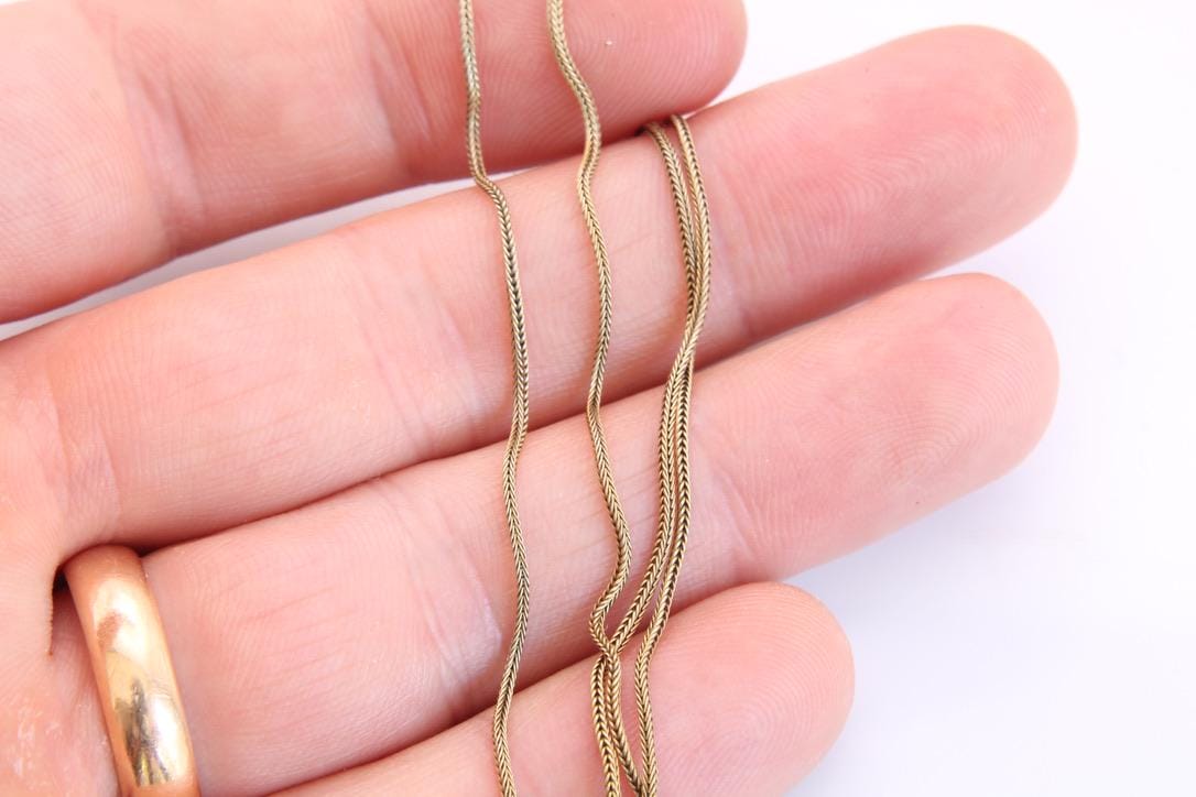 Antique Edwardian 9ct Gold Foxtail Link Necklace