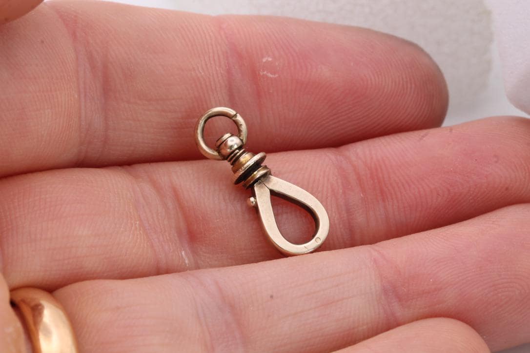 Antique 9ct Gold Hinged Opening Dog Clip Clasp