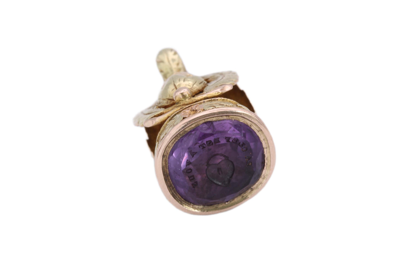 Antique 14ct Gold Georgian Intaglio Pendant "The Key Is Yours", c.1820
