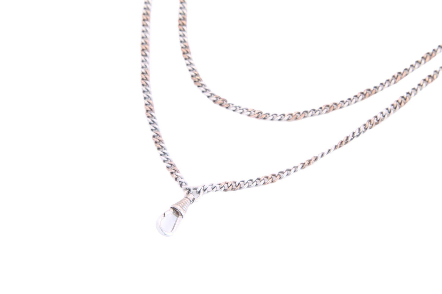 Antique Silver & Rolled Gold Long Guard Chain, c.1920