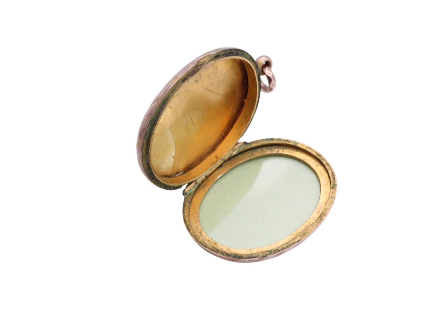 Antique 9ct Rose Gold Oval Locket | Floral Chasing | Victorian c.1890