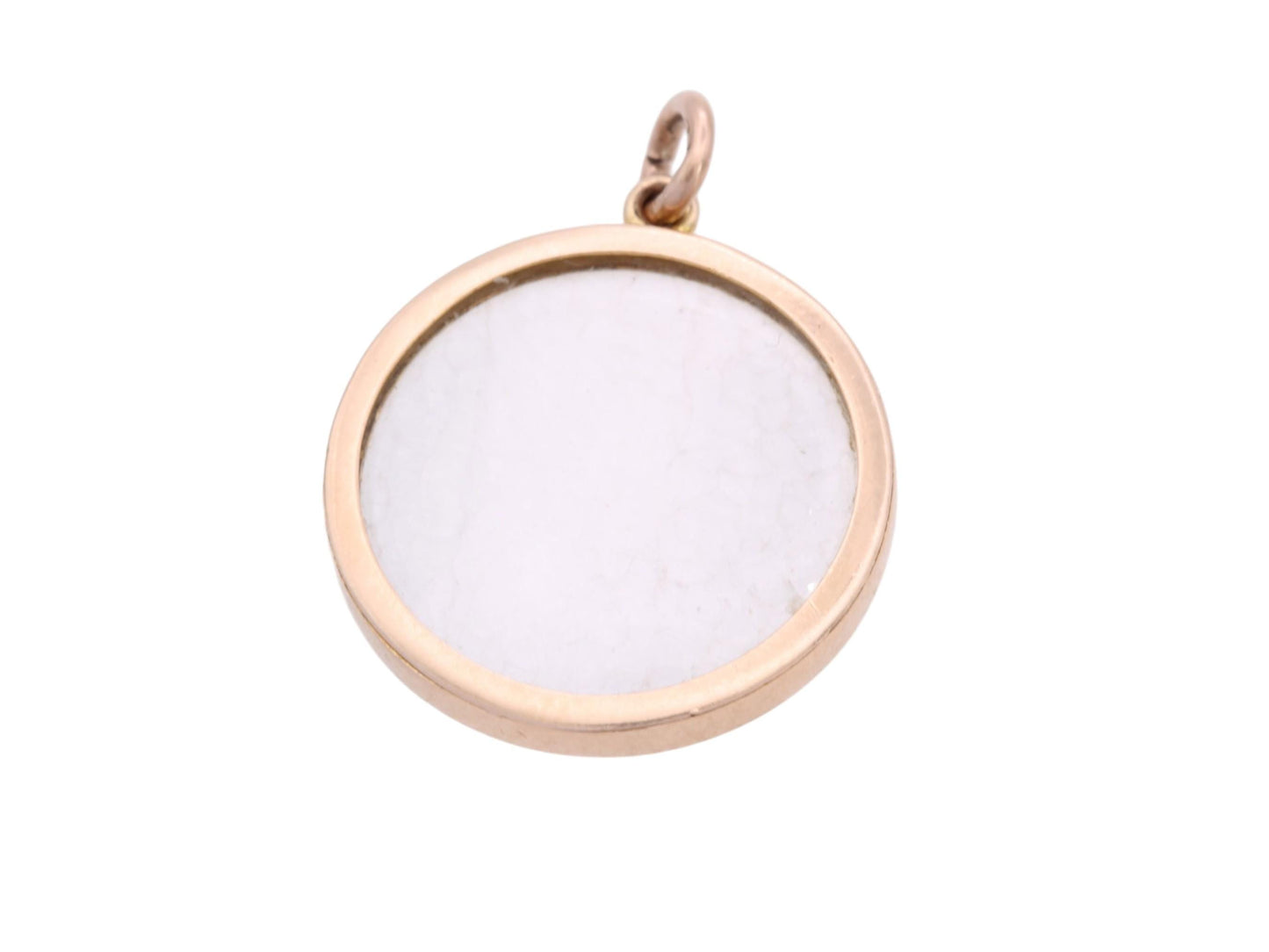 Antique 9ct Gold Open Face Glass Locket, c.1910
