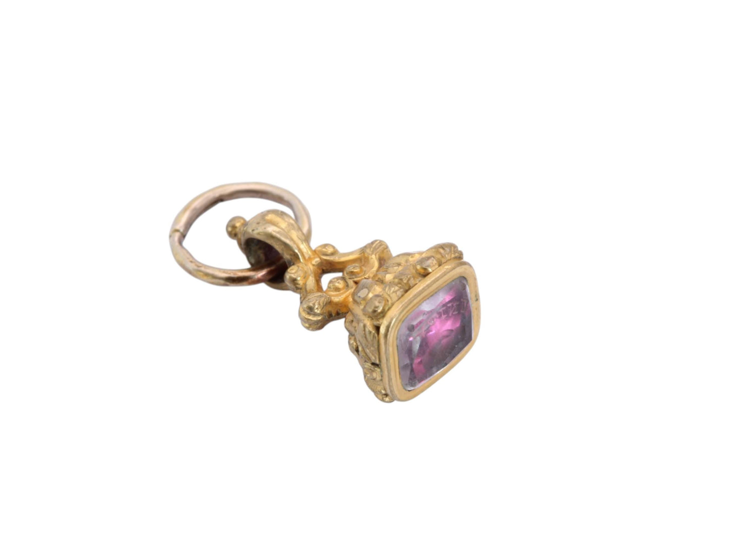 Antique 9ct Rolled Gold Intaglio "Unity" Seal Pendant, c.1880