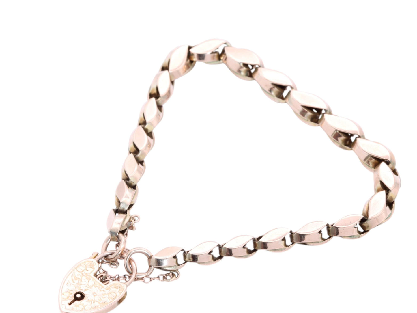 Antique 9ct Gold Graduated Tulip Link Gate Bracelet, 7.25"