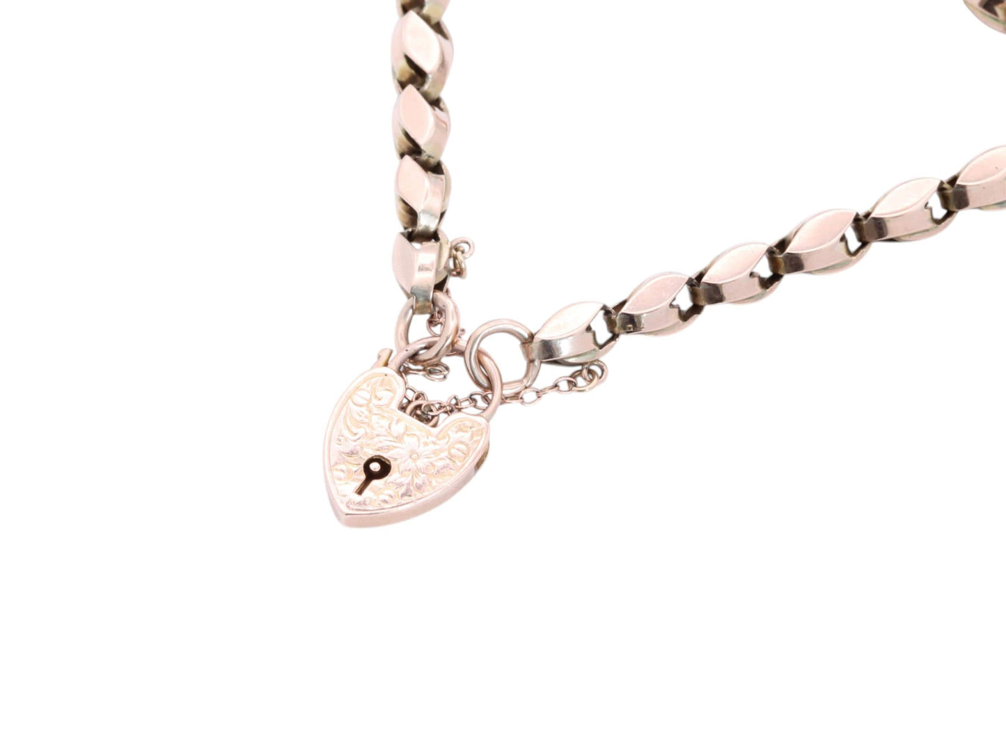 Antique 9ct Gold Graduated Tulip Link Gate Bracelet, 7.25"