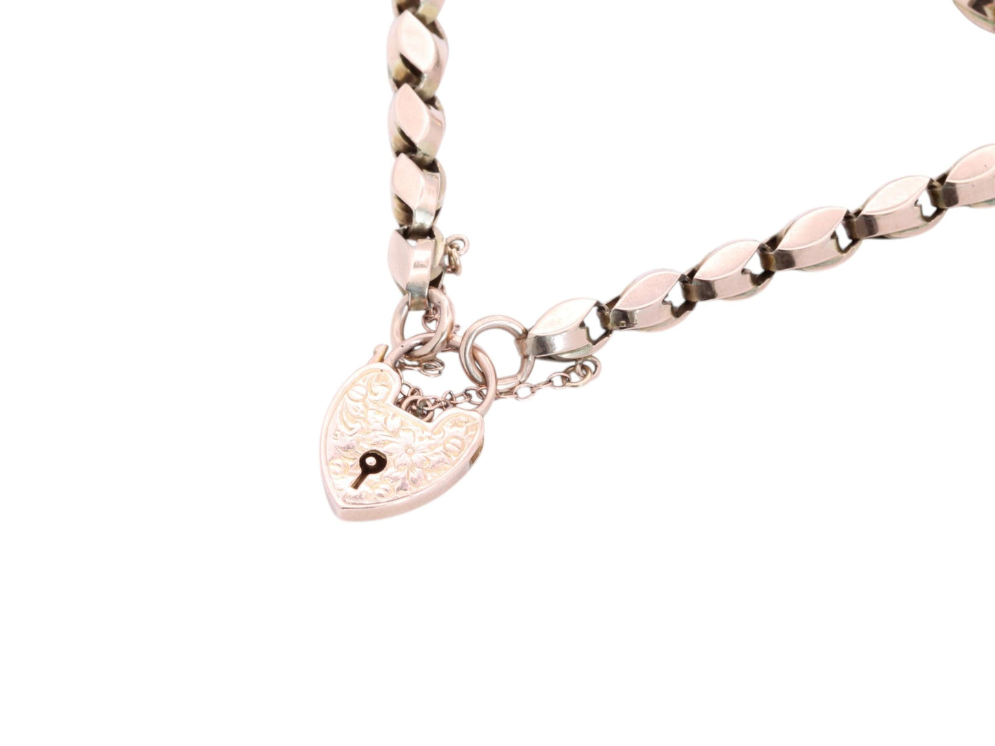 Antique 9ct Gold Graduated Tulip Link Gate Bracelet, 7.25"