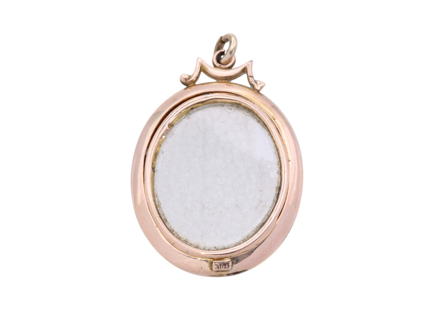 Antique Edwardian 9ct Gold Oval Glass Locket