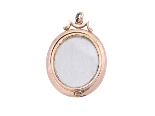 Antique Edwardian 9ct Gold Oval Glass Locket