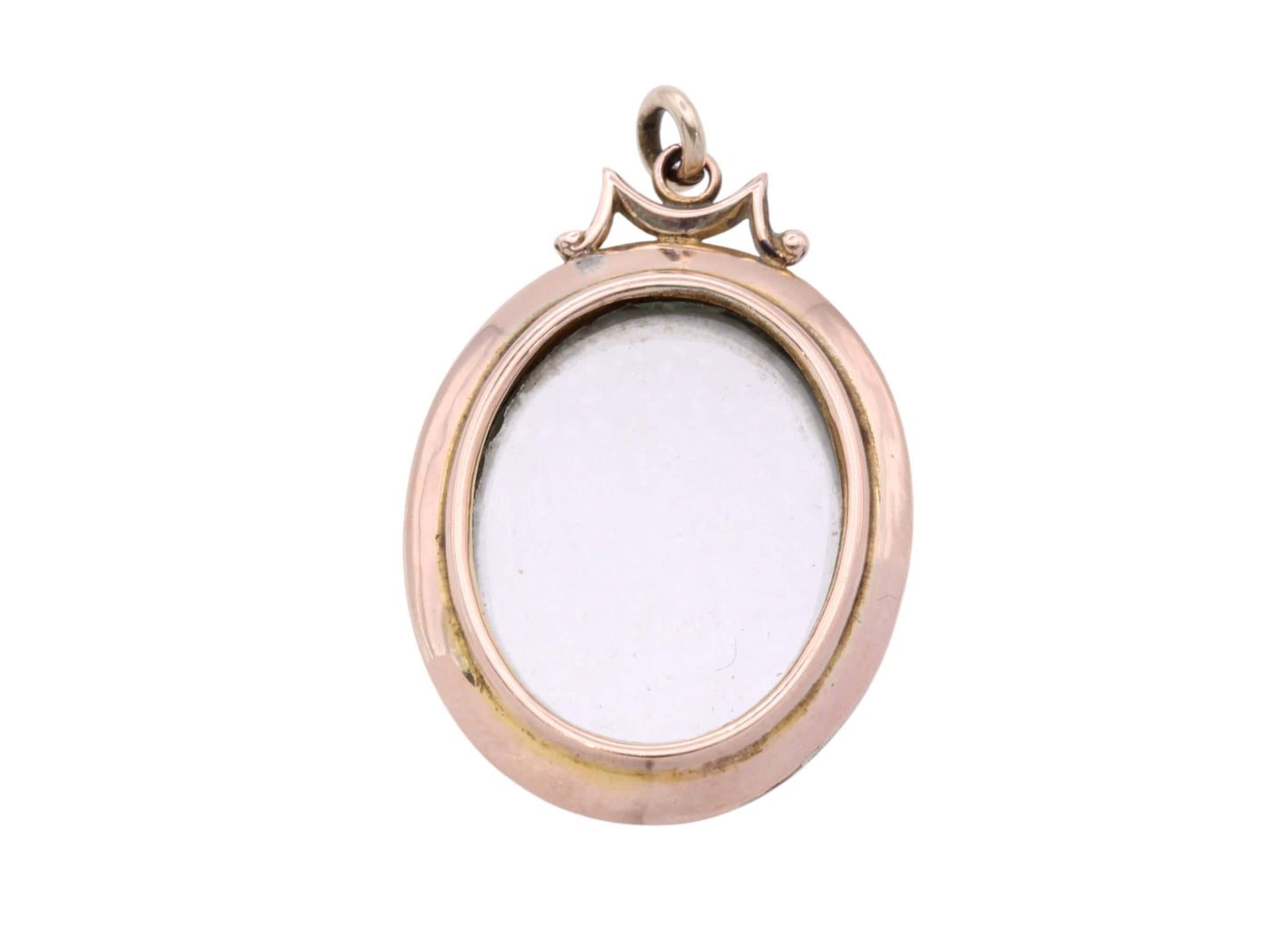Antique Edwardian 9ct Gold Oval Glass Locket