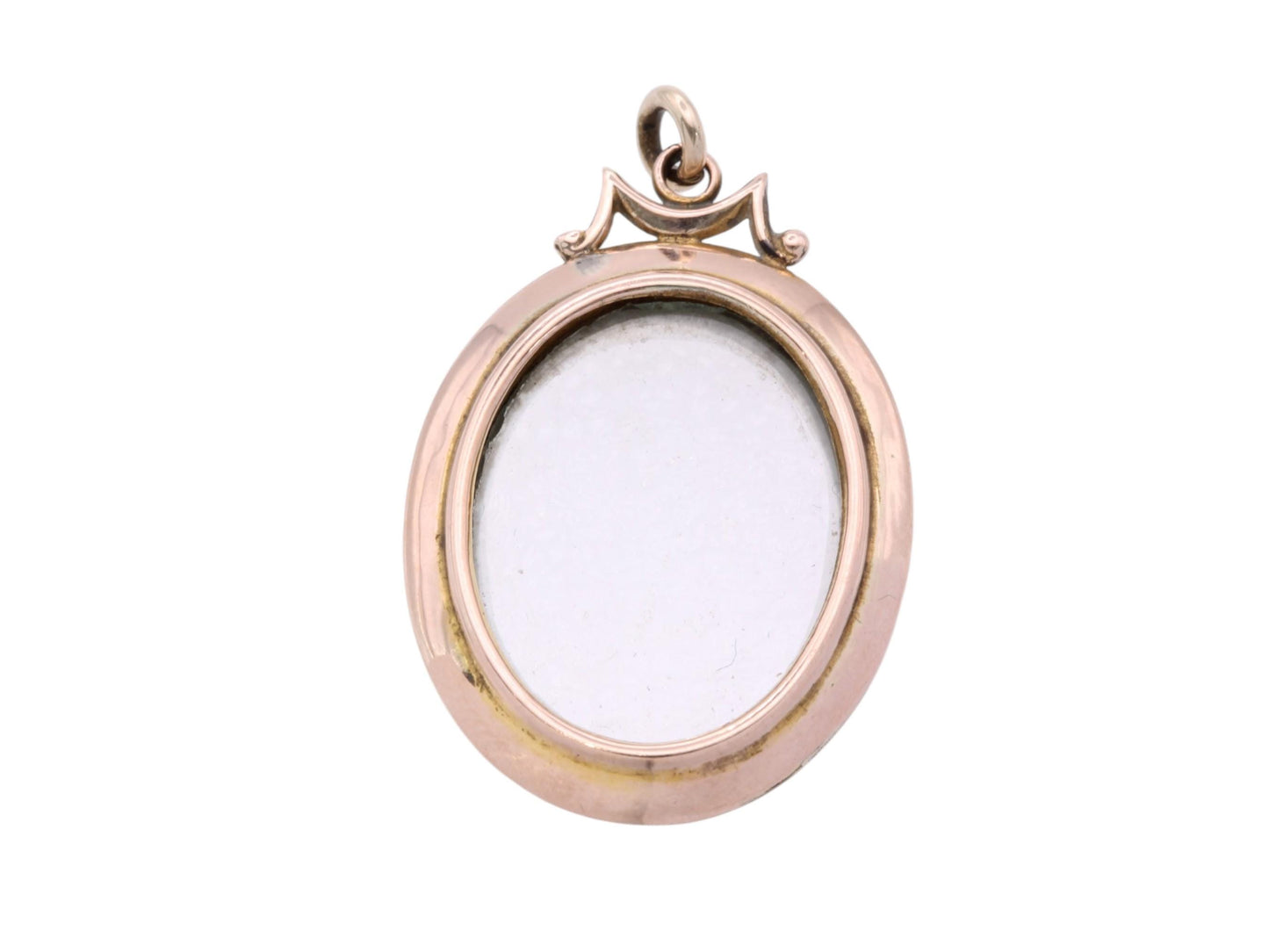 Antique Edwardian 9ct Gold Oval Glass Locket