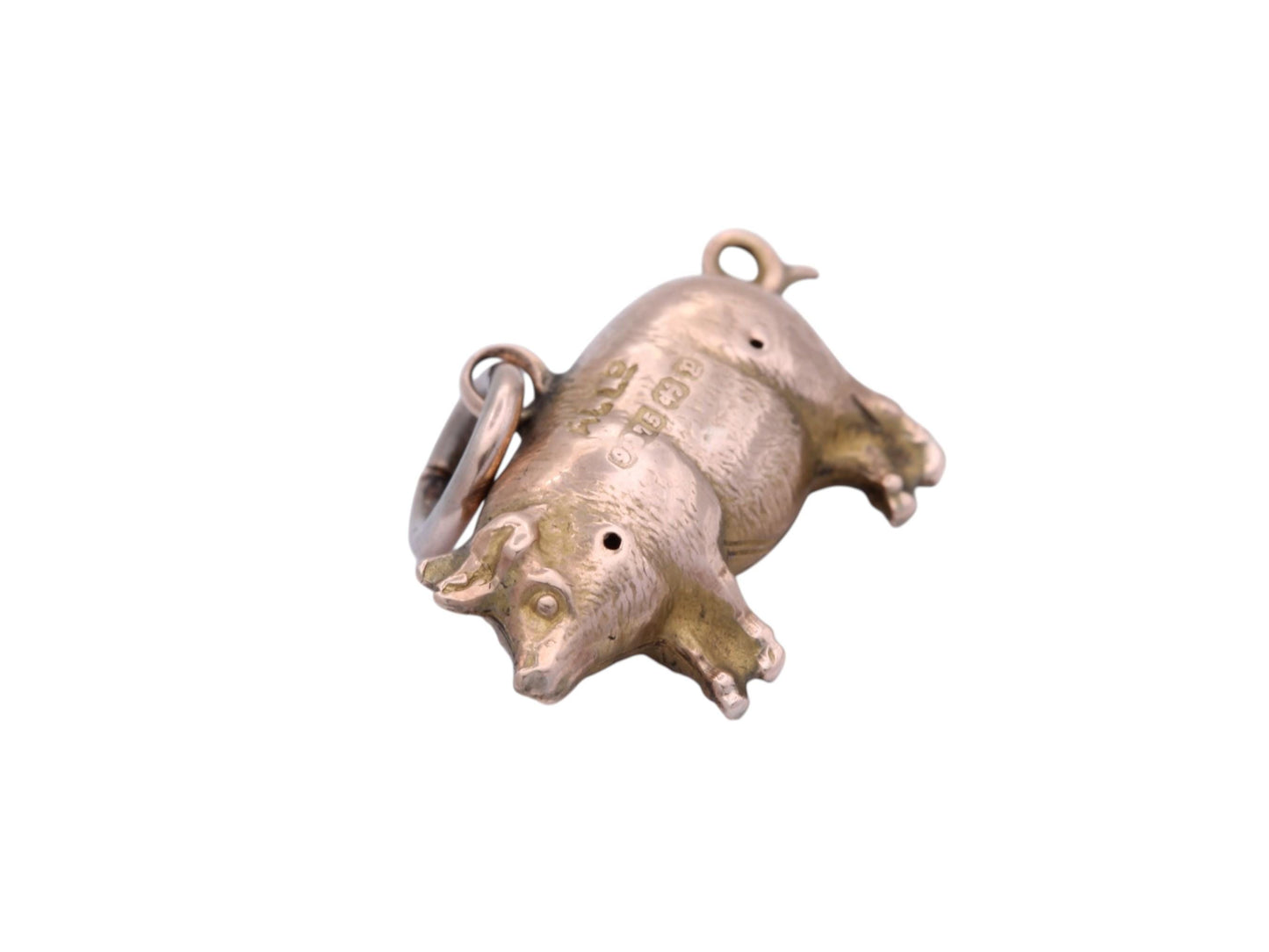 Antique 9ct Rose Gold Pig Charm Pendant