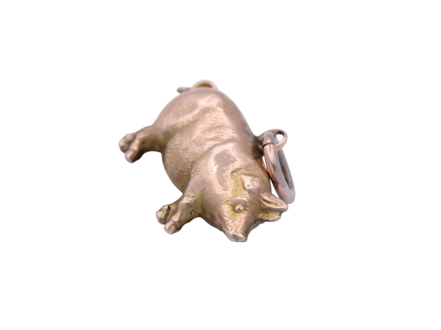Antique 9ct Rose Gold Pig Charm Pendant