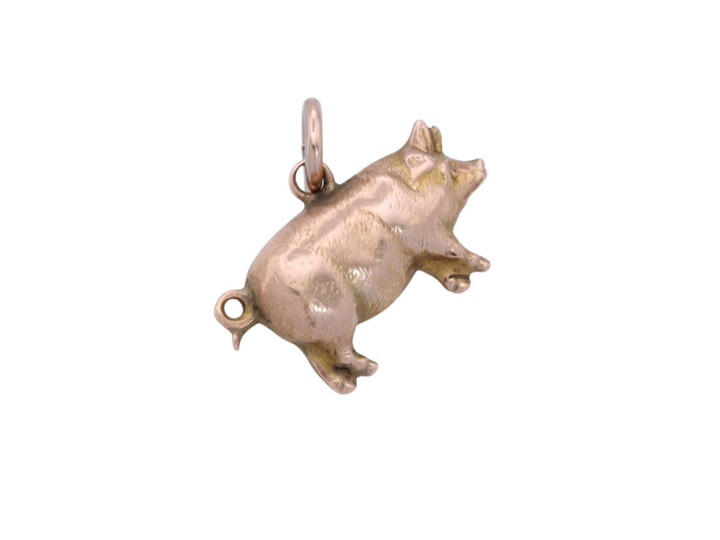 Antique 9ct Rose Gold Pig Charm Pendant