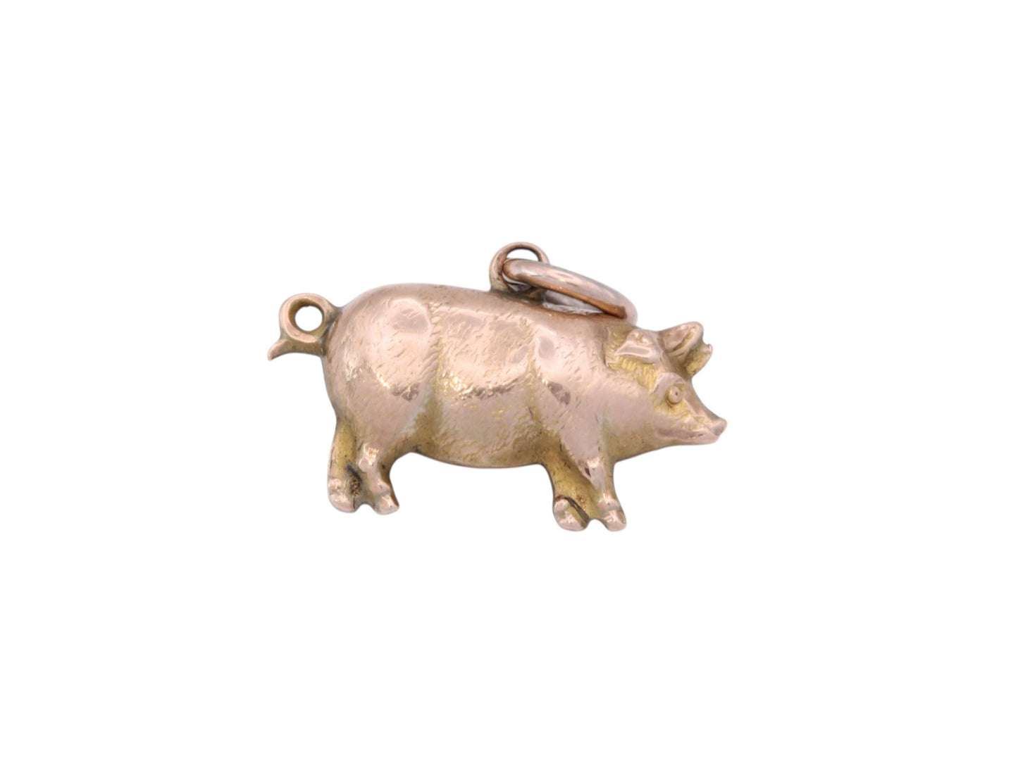 Antique 9ct Rose Gold Pig Charm Pendant