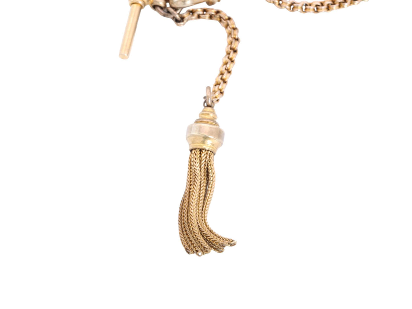 Antique 9ct Rolled Gold Albertina Tassel Bracelet