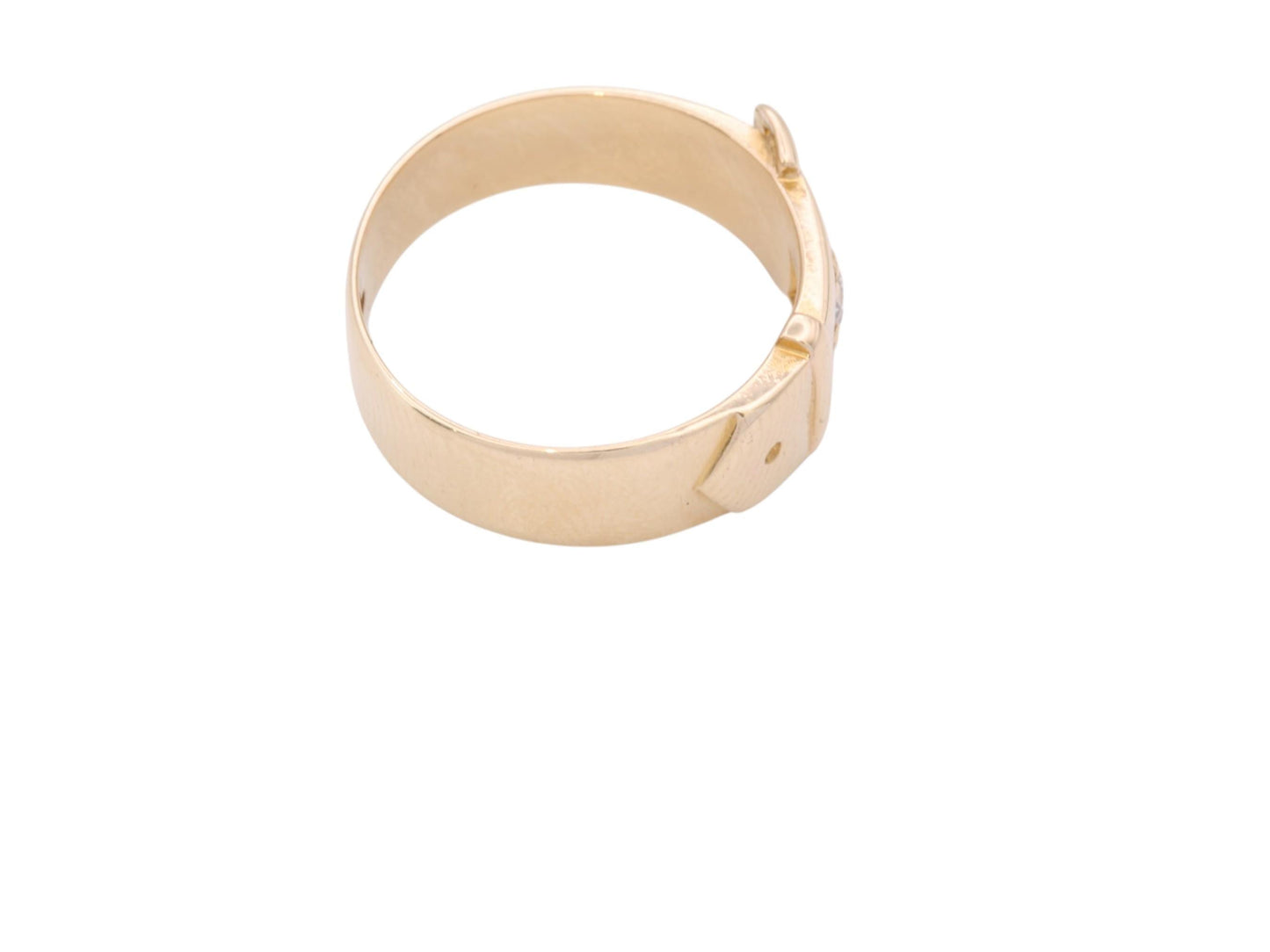 Antique 18ct Gold Old Mine Cut Diamond Buckle Ring, c.1880