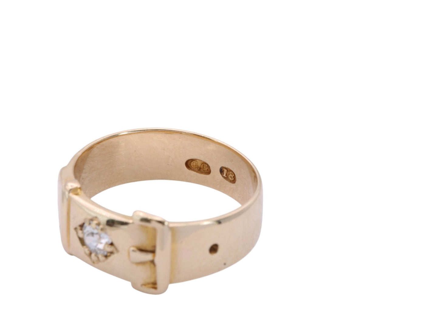 Antique-18ct-Gold-Old-Mine-Cut-Diamond-Buckle-Ring,-c.1880