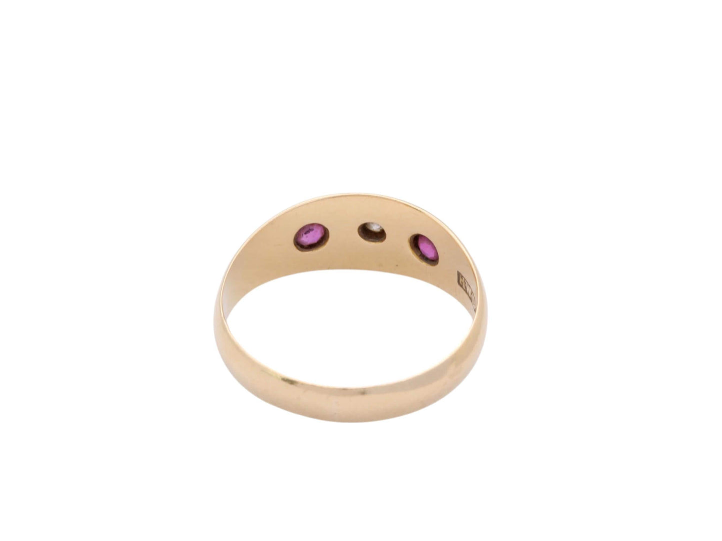Antique 18ct Gold Ruby & Diamond Gypsy Ring, 1911