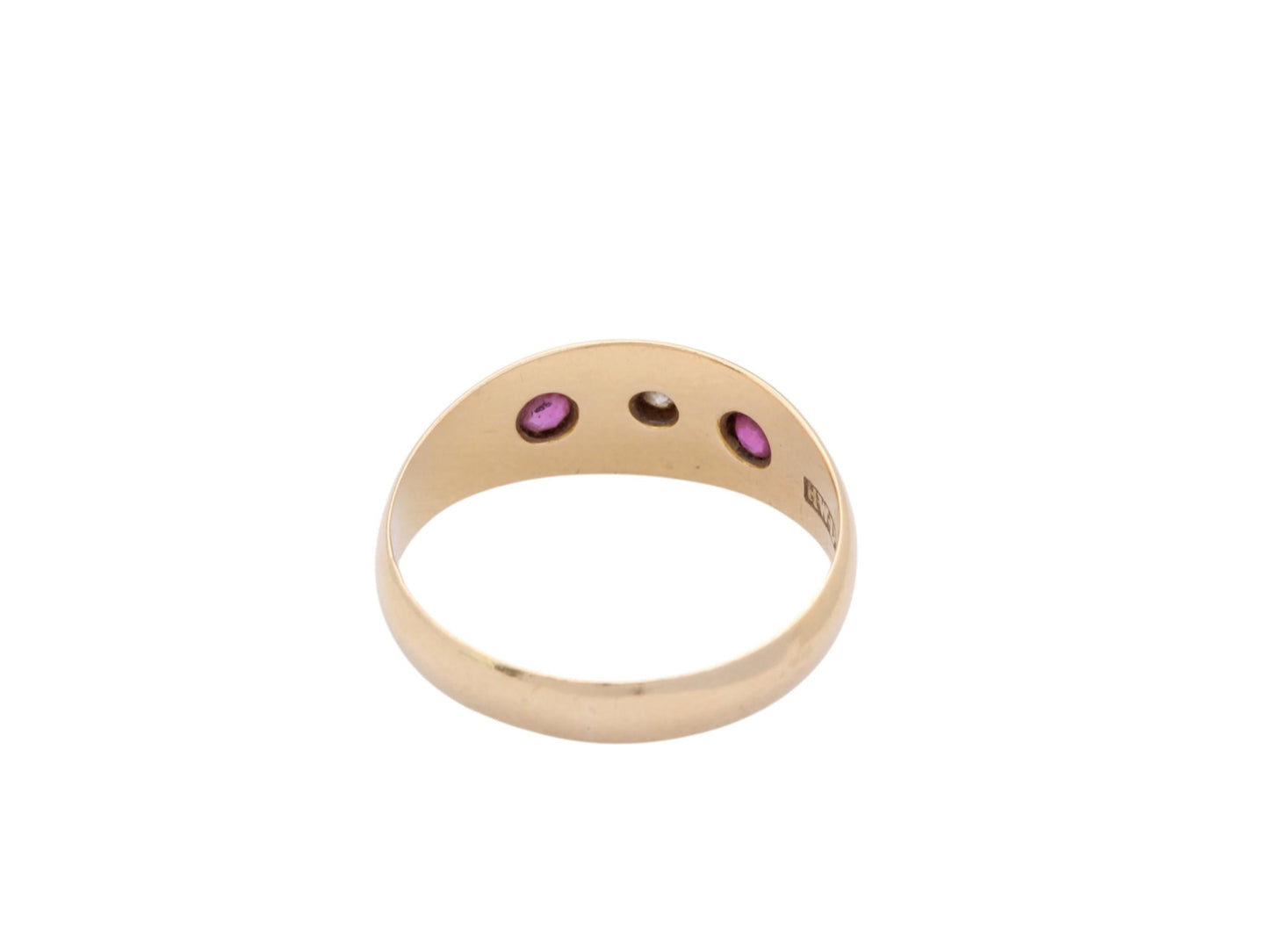 Antique 18ct Gold Ruby & Diamond Gypsy Ring, 1911