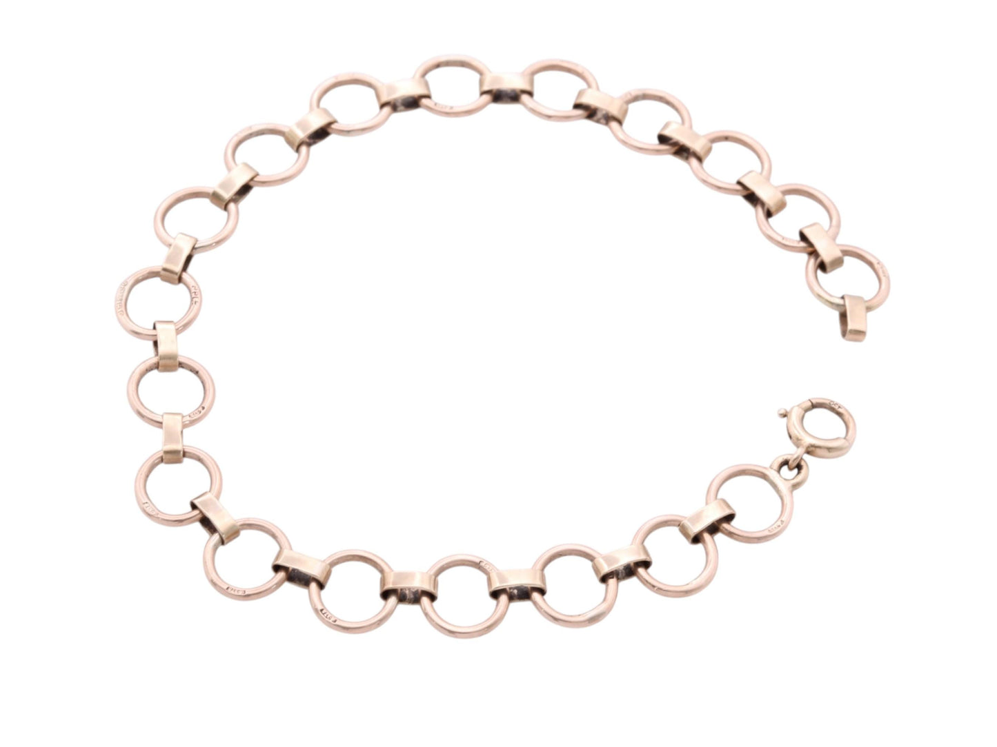 Vintage 9ct Yellow Gold Hoop Link Bracelet, 1952