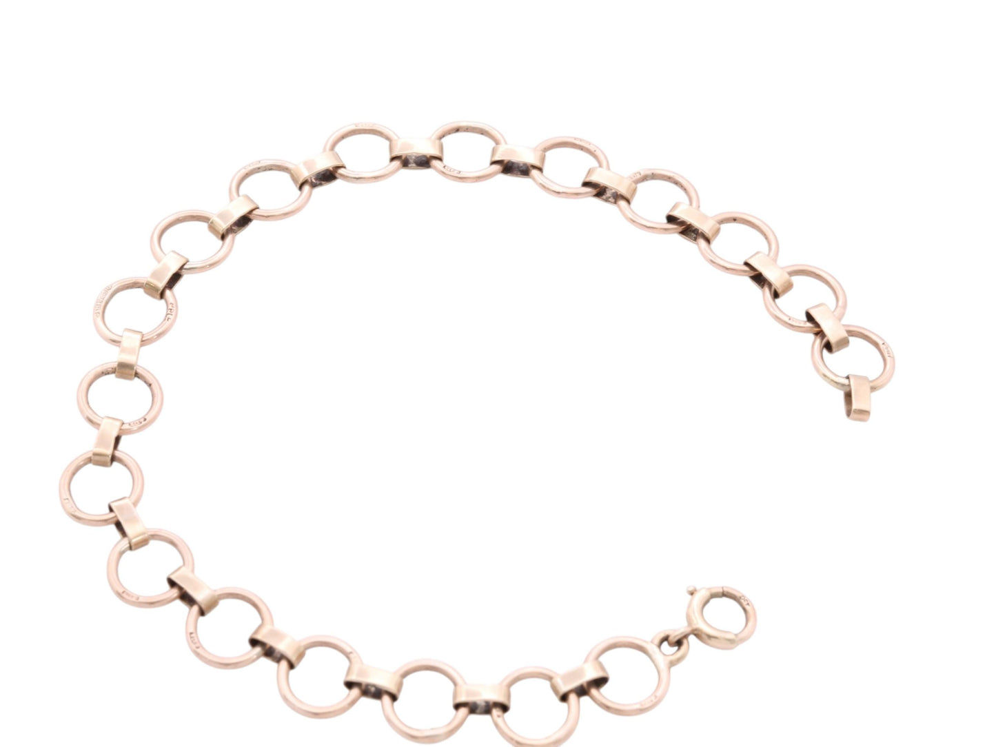 Vintage 9ct Yellow Gold Hoop Link Bracelet, 1952