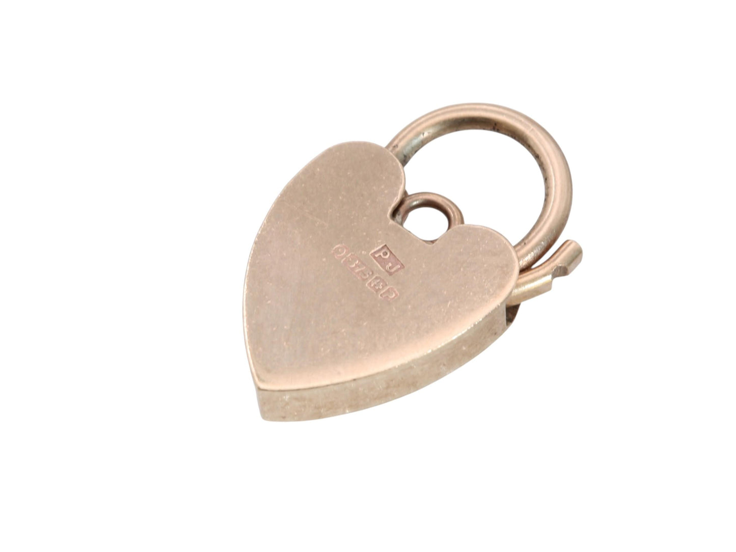 Vintage 9ct Yellow Gold Chased Heart Padlock Clasp