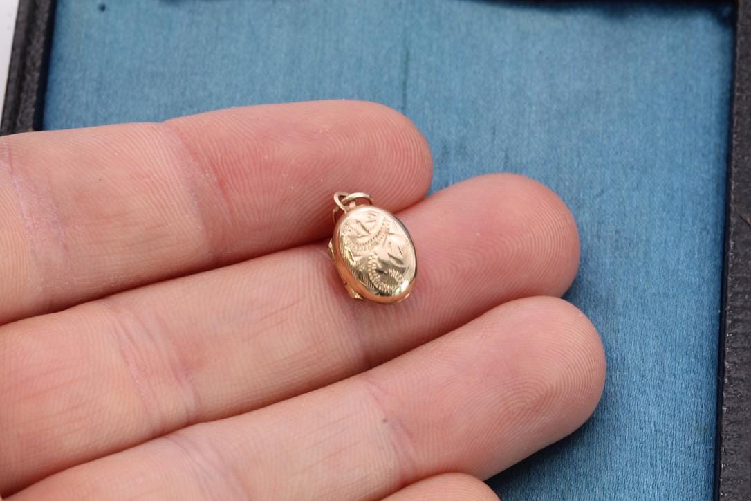 Vintage Miniature Gold Locket Charm, c.1970