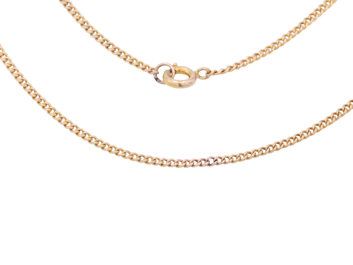Antique 9ct Yellow Gold Curb Link Necklace, 20.25"
