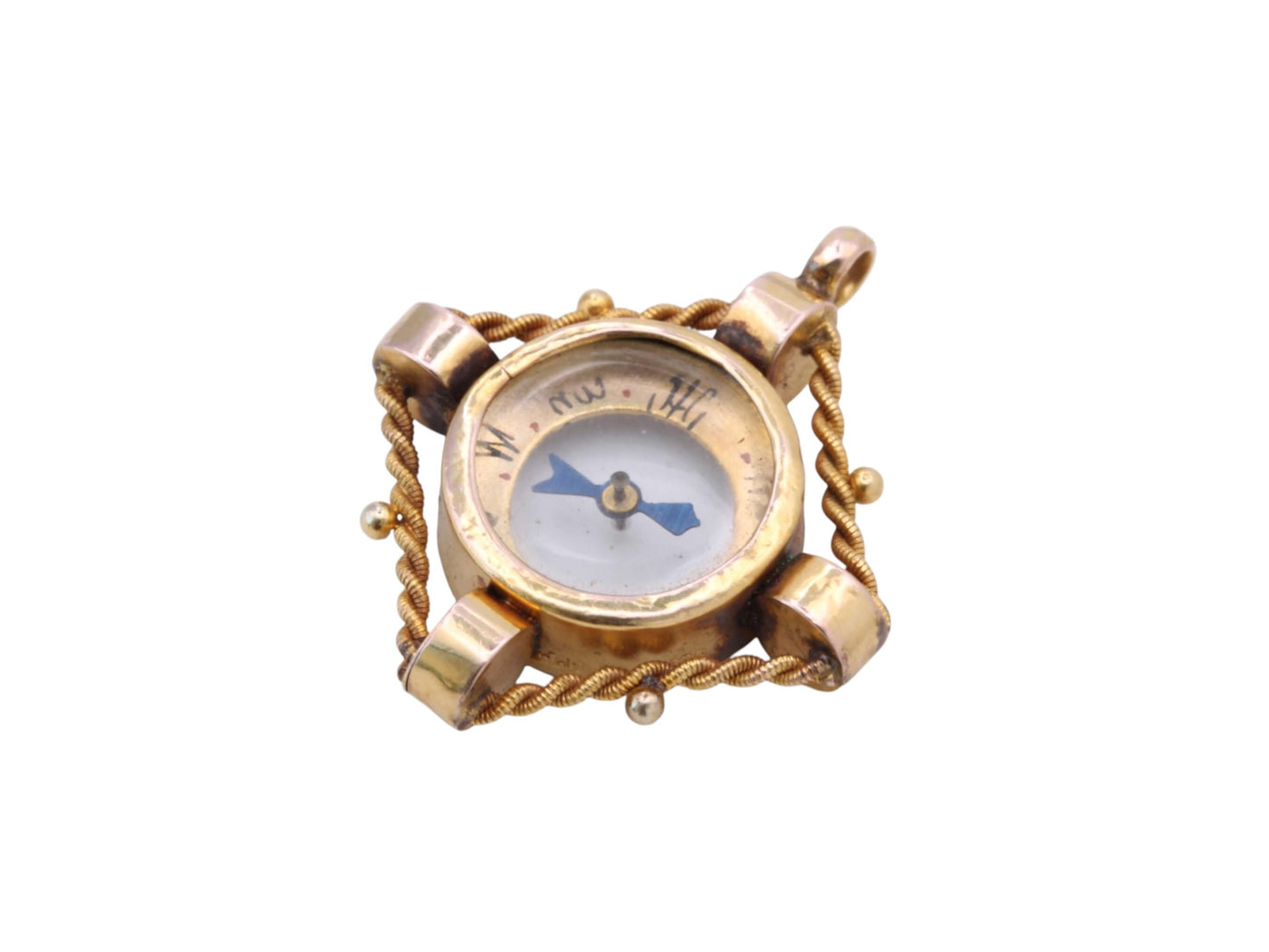 Antique 9ct Gold Working Compass Pendant | 1898
