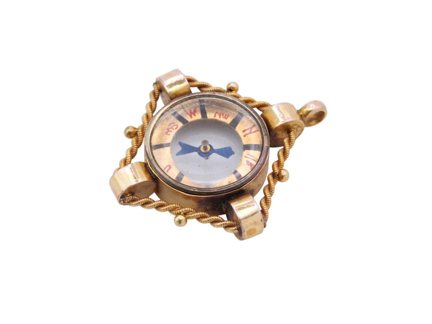 Antique 9ct Gold Working Compass Pendant | 1898