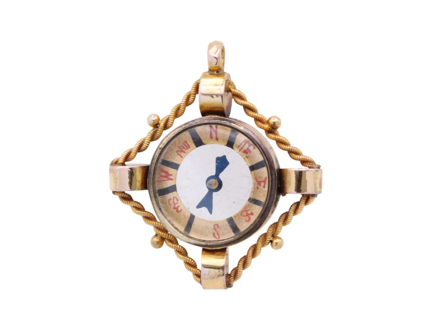 Antique 9ct Gold Working Compass Pendant | 1898