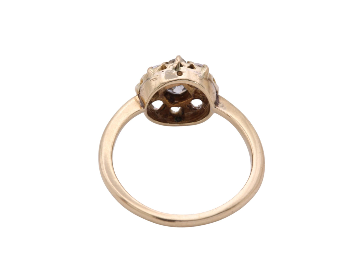 Antique 18ct Gold Old Mine Cut Diamond Cluster Ring | Victorian c.1890
