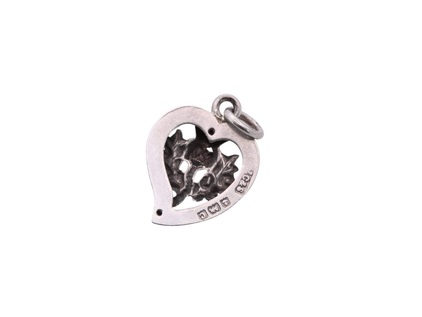 Antique Sterling Silver Heart Pendant | Thistle Detail | 1902