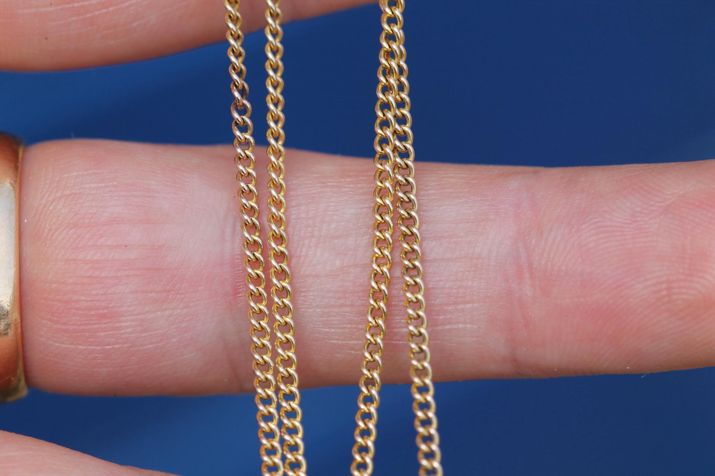Antique 9ct Yellow Gold Curb Link Necklace, 20.25"