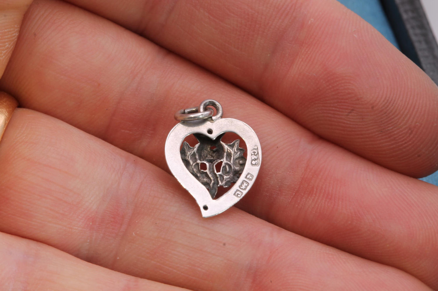 Antique Sterling Silver Heart Pendant | Thistle Detail | 1902